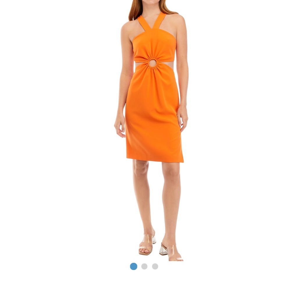 French Connection Crepe Halter Ring Dress